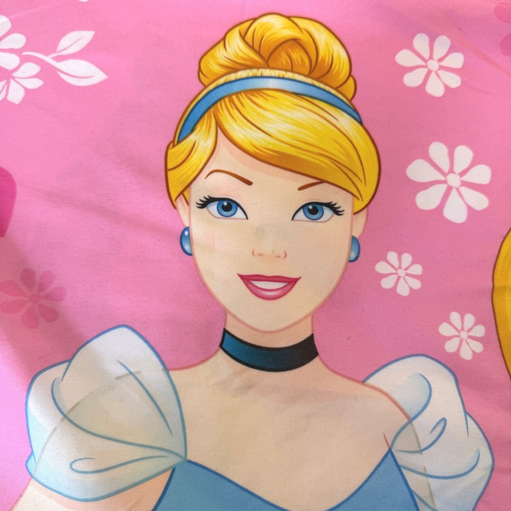 Disney Princess Standard Pillowcase 2Pc Set Belle Rapunzel Cinderella Pink - Picture 4 of 8